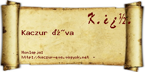 Kaczur Éva névjegykártya