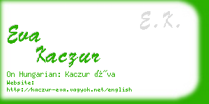 eva kaczur business card